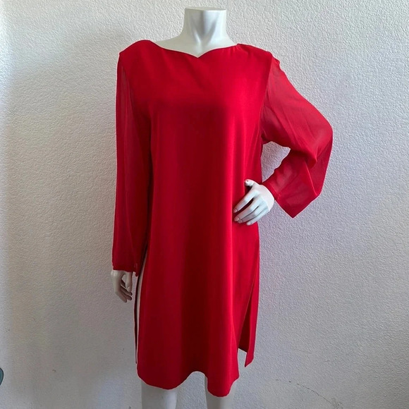 Bill Blass for Neiman Marcus vintage red dress size 12 - Picture 1 of 10